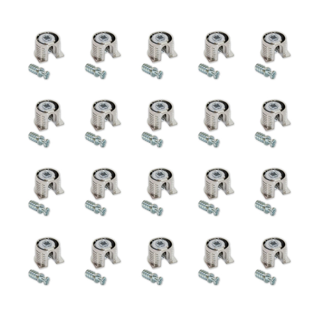 Emuca Supporto per ripiani, D. 20 mm, 12,5 mm, + Perni D.6,8 mm, Zama e Acciaio, Nichelato, 20 u.