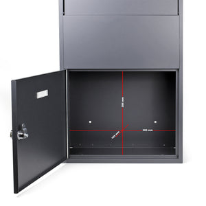 Cassetta postale per pacchi grigia 41x22x75 cm Portapacchi Cassetta della posta