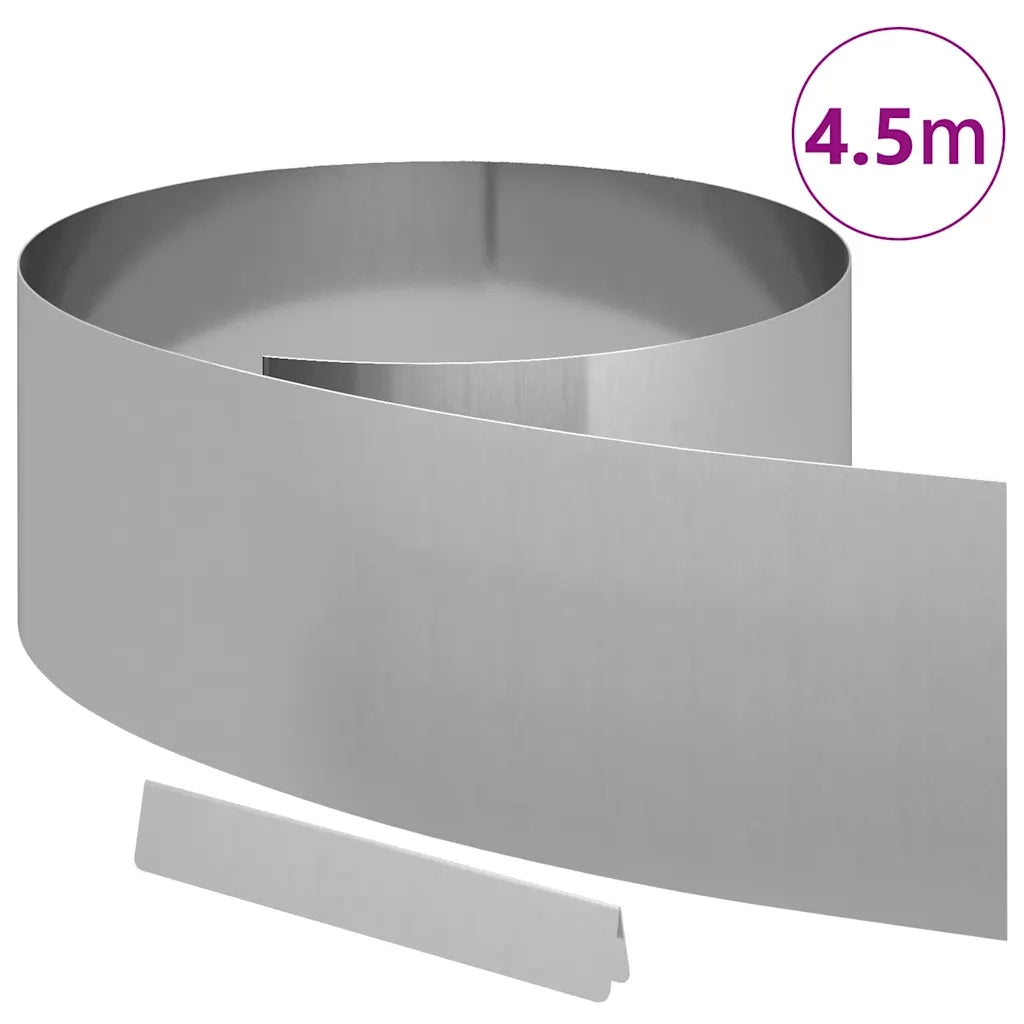 Bordura per Prato Argento 450 x 0,05 x 25 cm Acciaio zincato 868036