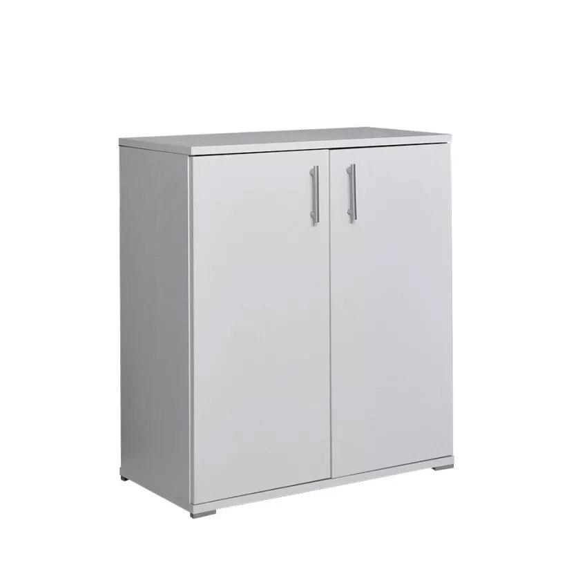 Armadietto Multiuso 2 Ante 72,3x36x81 cm in Truciolare Nobilitato Bianco