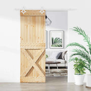 Porta scorrevole Naturale e Bianco 80 x 210 cm 3445092