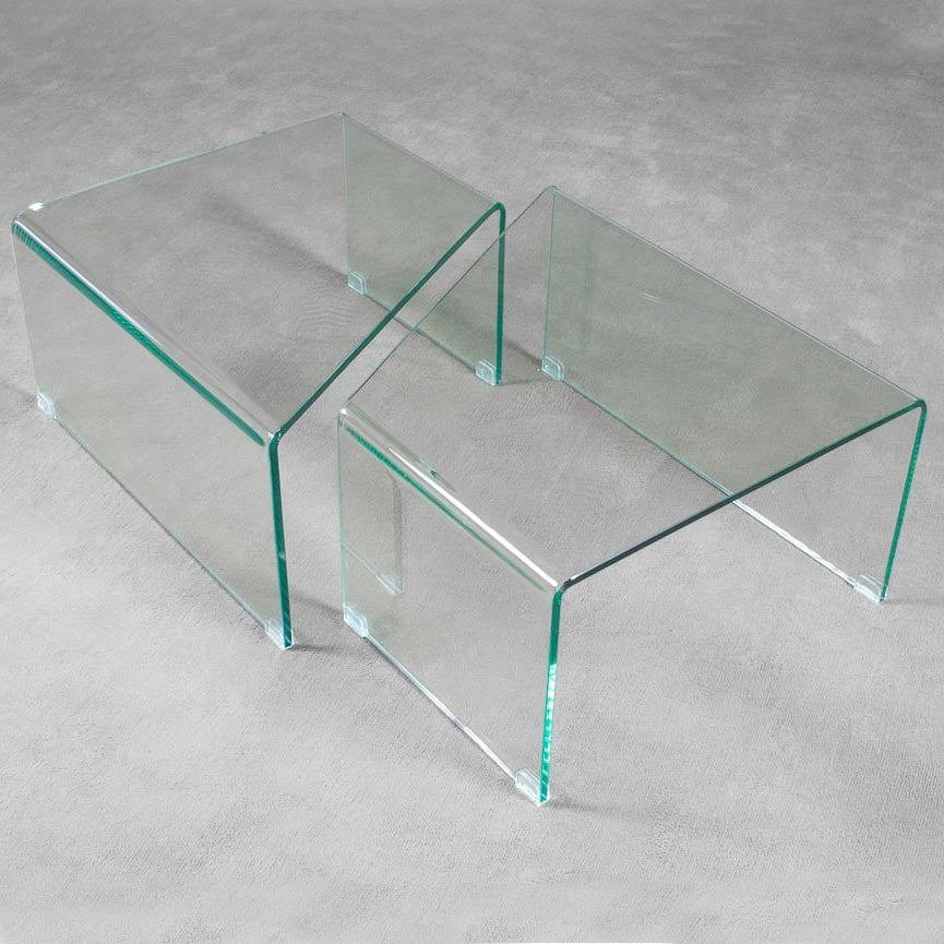 Tavolino in Vetro Modulabile Mercury Trasparente