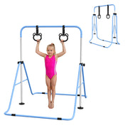 Sbarra da ginnastica per bambini ¨C Xylo ¨C pieghevole regolabile con anelli blu
