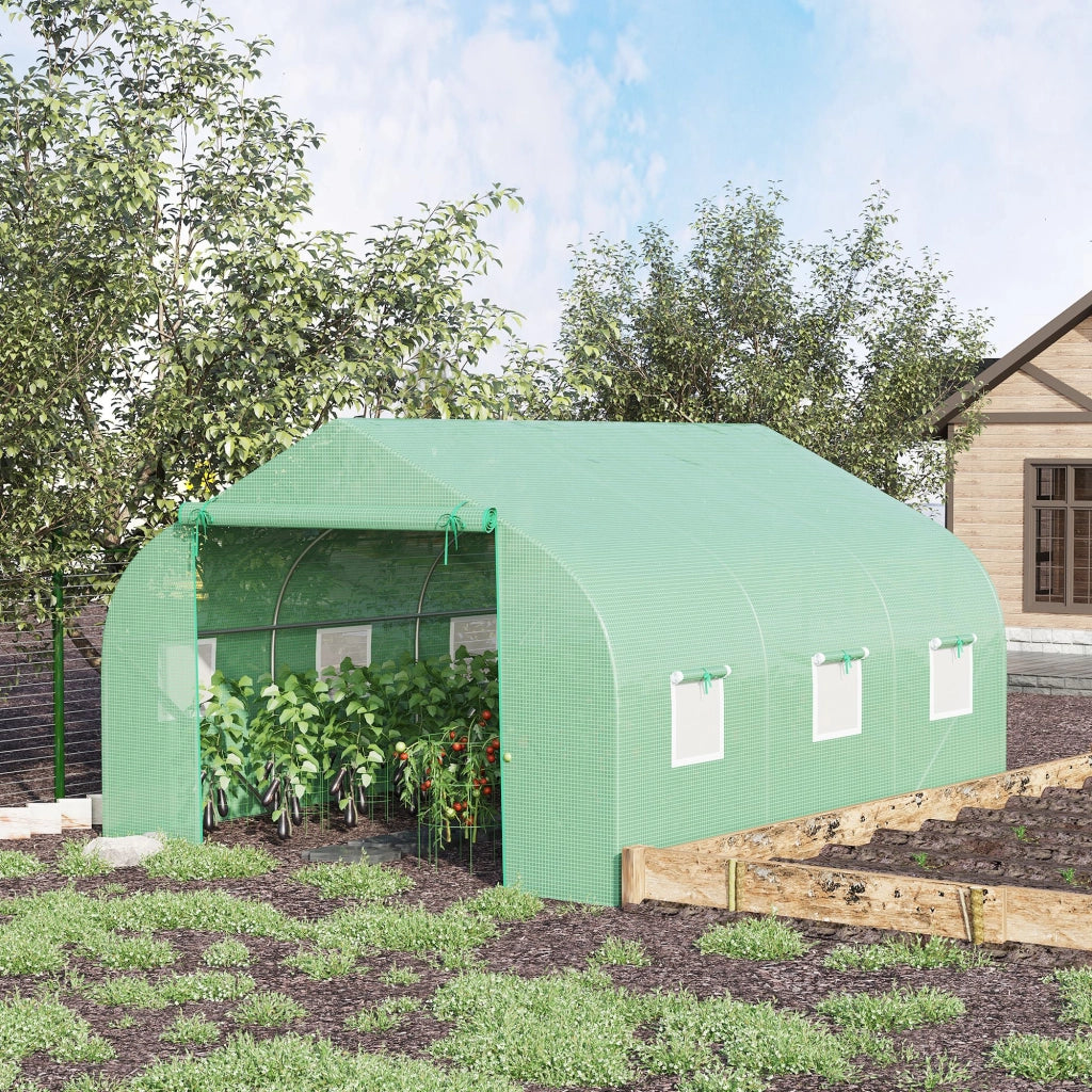 Serra Tunnel da Giardino ¨C zephmum ¨C 3.5x3x2 m Acero Galvanizzato Bache PE Verde