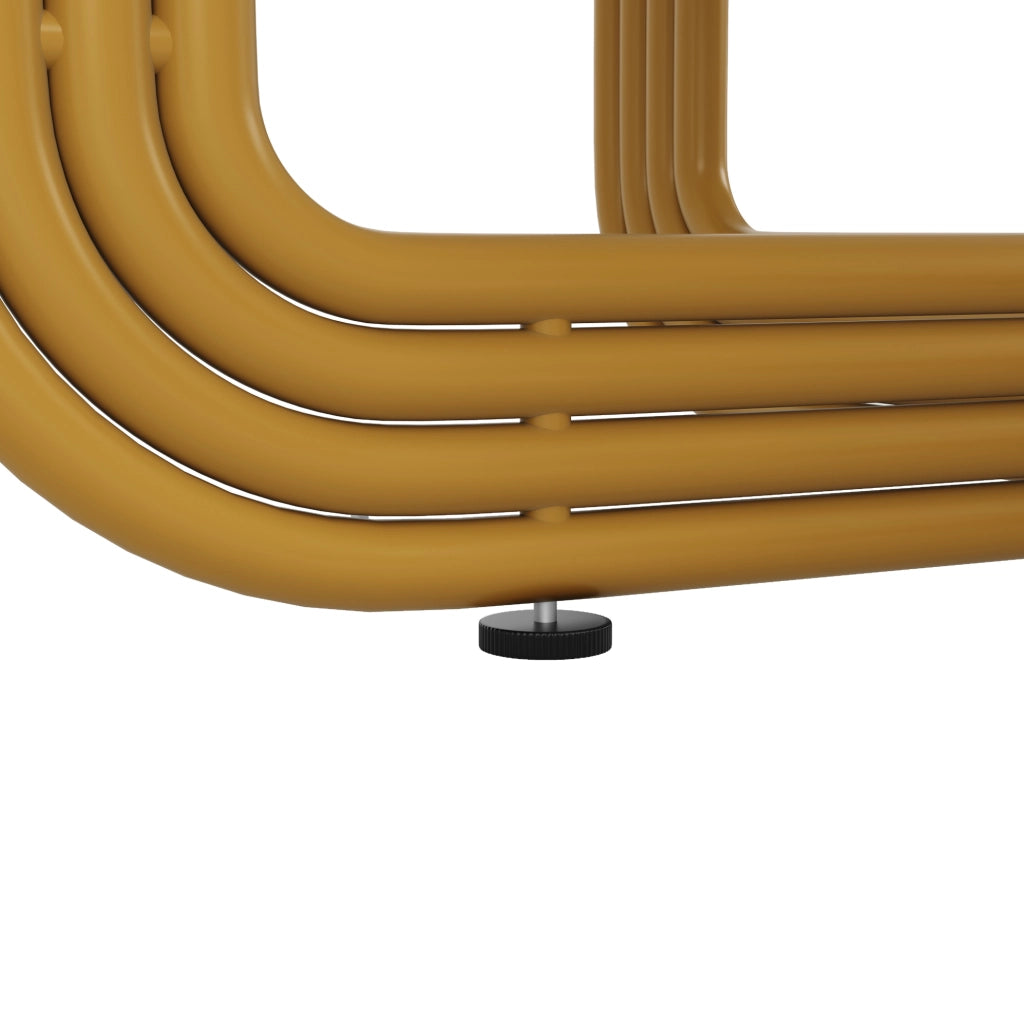 Tavolo da pranzo rotondo 80x80x76 cm in MDF effetto marmo; colore oro