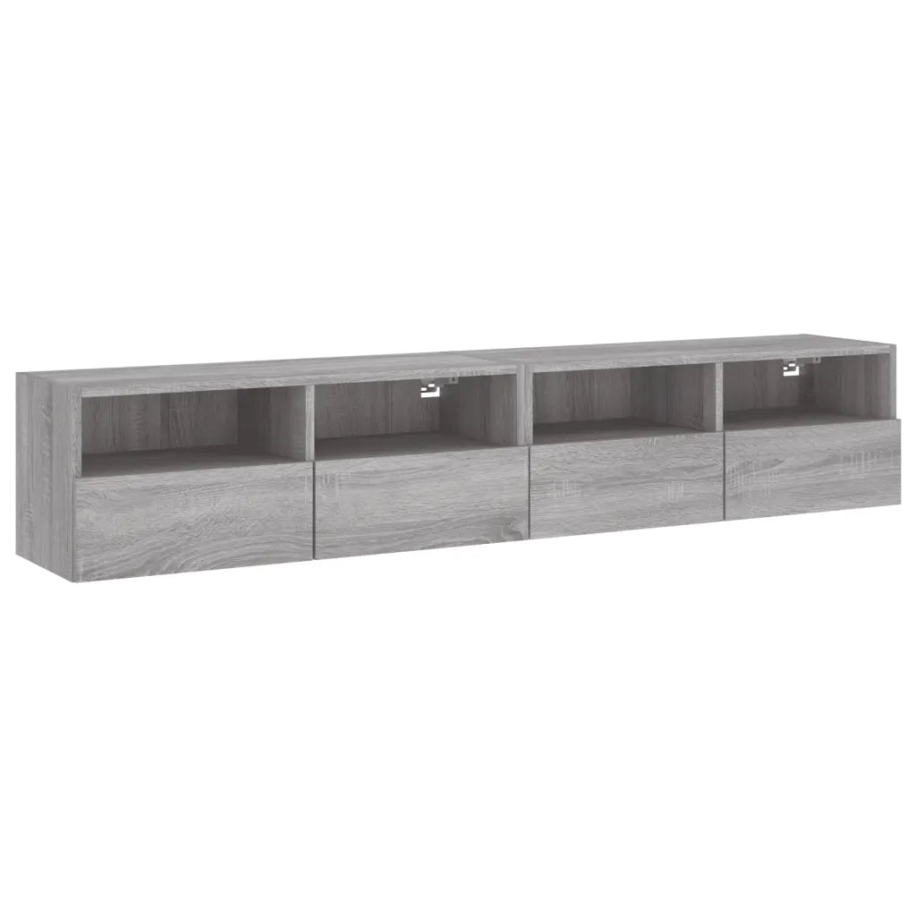 Mobili TV Parete 2pz Grigio Sonoma 80x30x30cm Legno Multistrato 836879