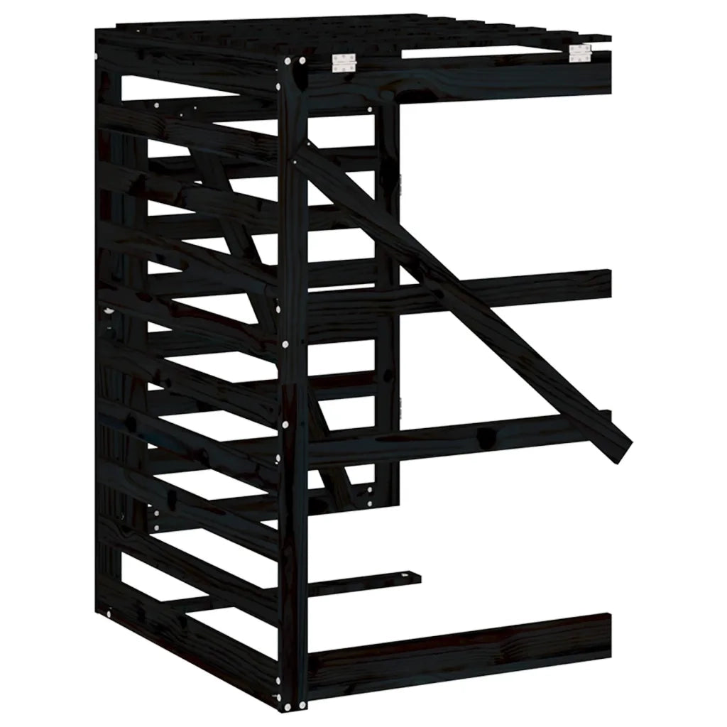 Estensione Copribidone Nero in Legno Massello di Pino 825111