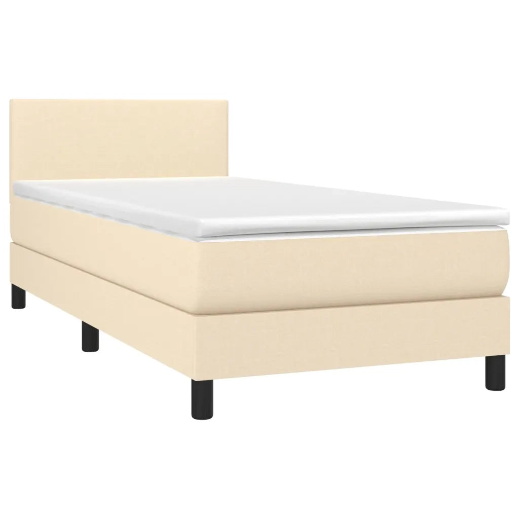 Giroletto a Molle con Materasso Crema 100x200 cm in Tessuto 3139878