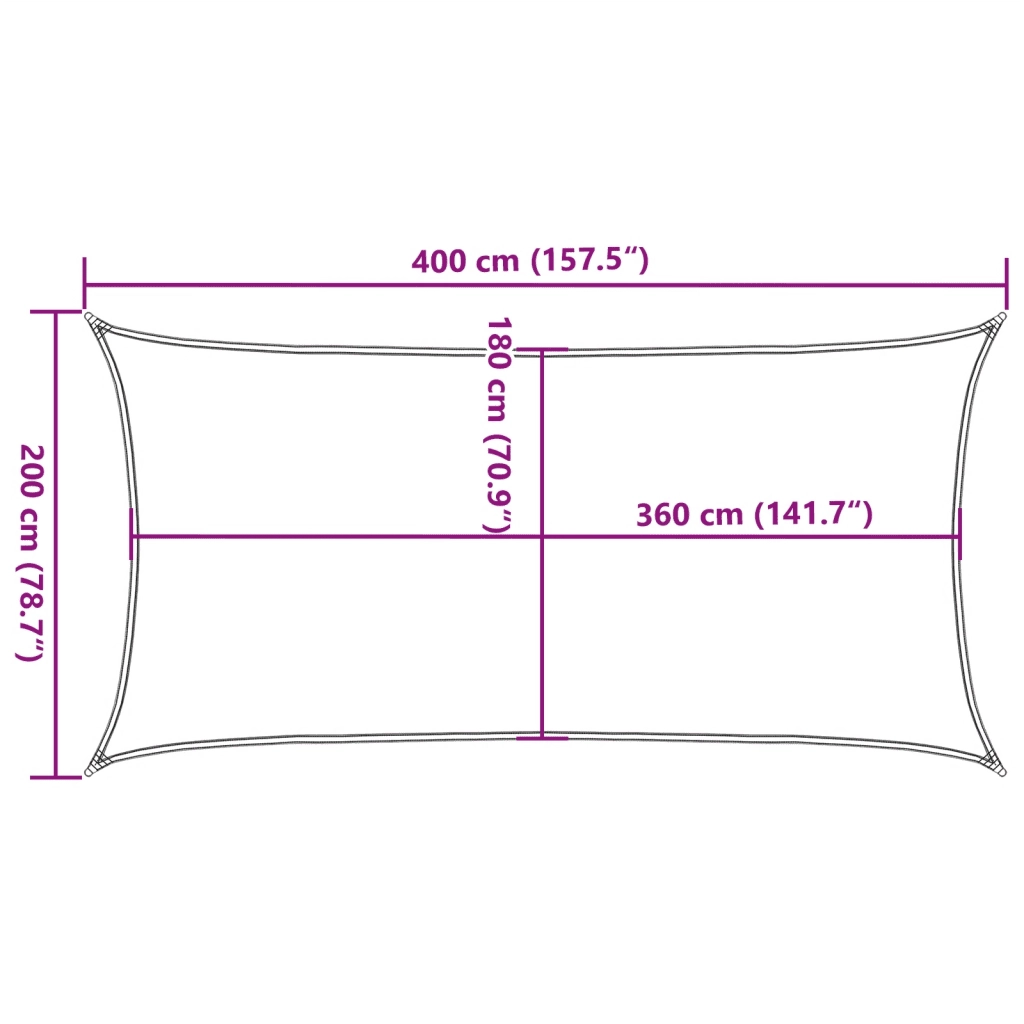 Vela Parasole 160 g/mÂ² Rettangolare Grigio Chiaro 2x4 m in HDPE