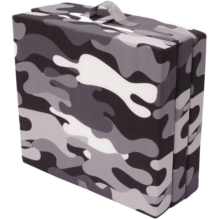 Chauffeuse pieghevole - SAMBA - Grigio - Multiposizione - Mimetico militare - 190 x 70 x 9 cm