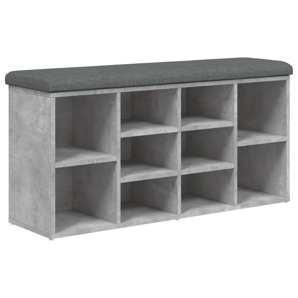 Panca Porta Scarpe-Sgabello-Panca Scarpiera Grigio Cemento 102x32x50cm Legno Multistrato 565621