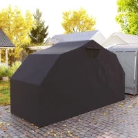 Riparo per moto esterno in tessuto Oxford, con 2 finestre, 345 x 135 x 191 cm, Nero