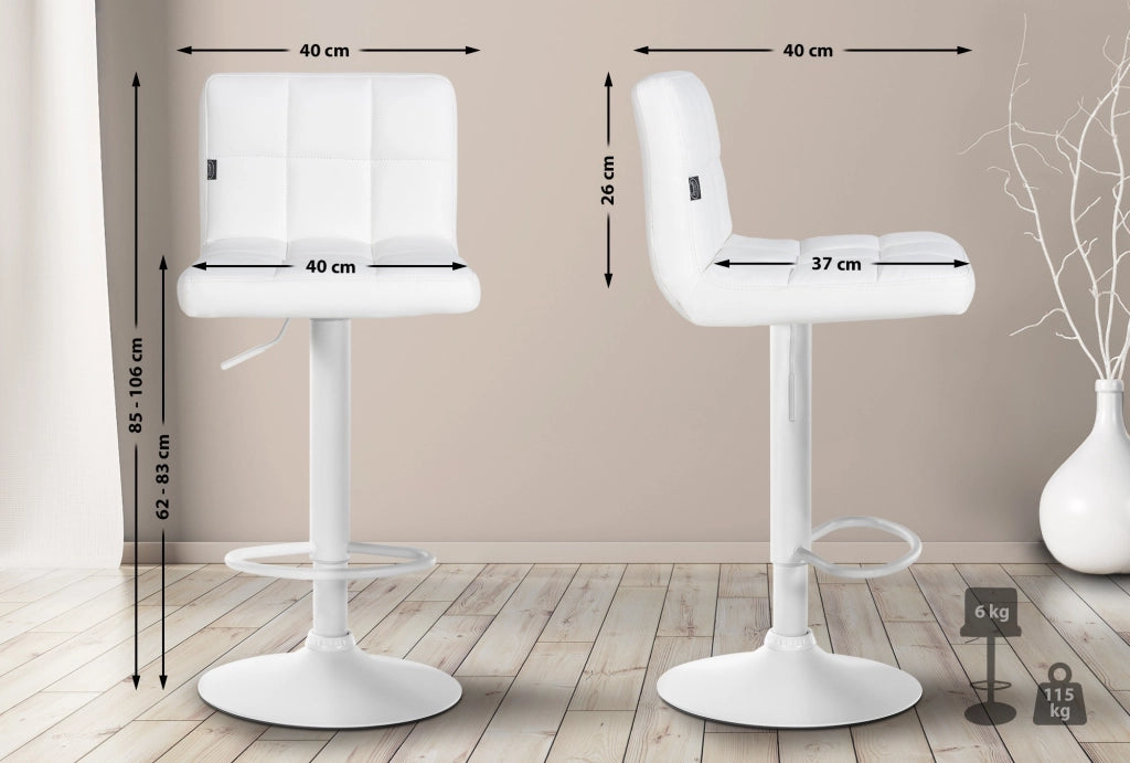 4er Set Barhocker Feni Kunstleder weiЯ