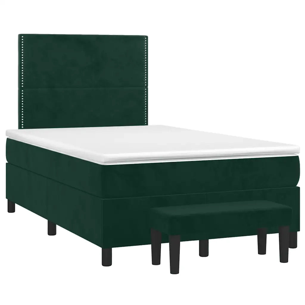 Giroletto a Molle con Materasso Verde Scuro 120x190 cm Velluto 3270466