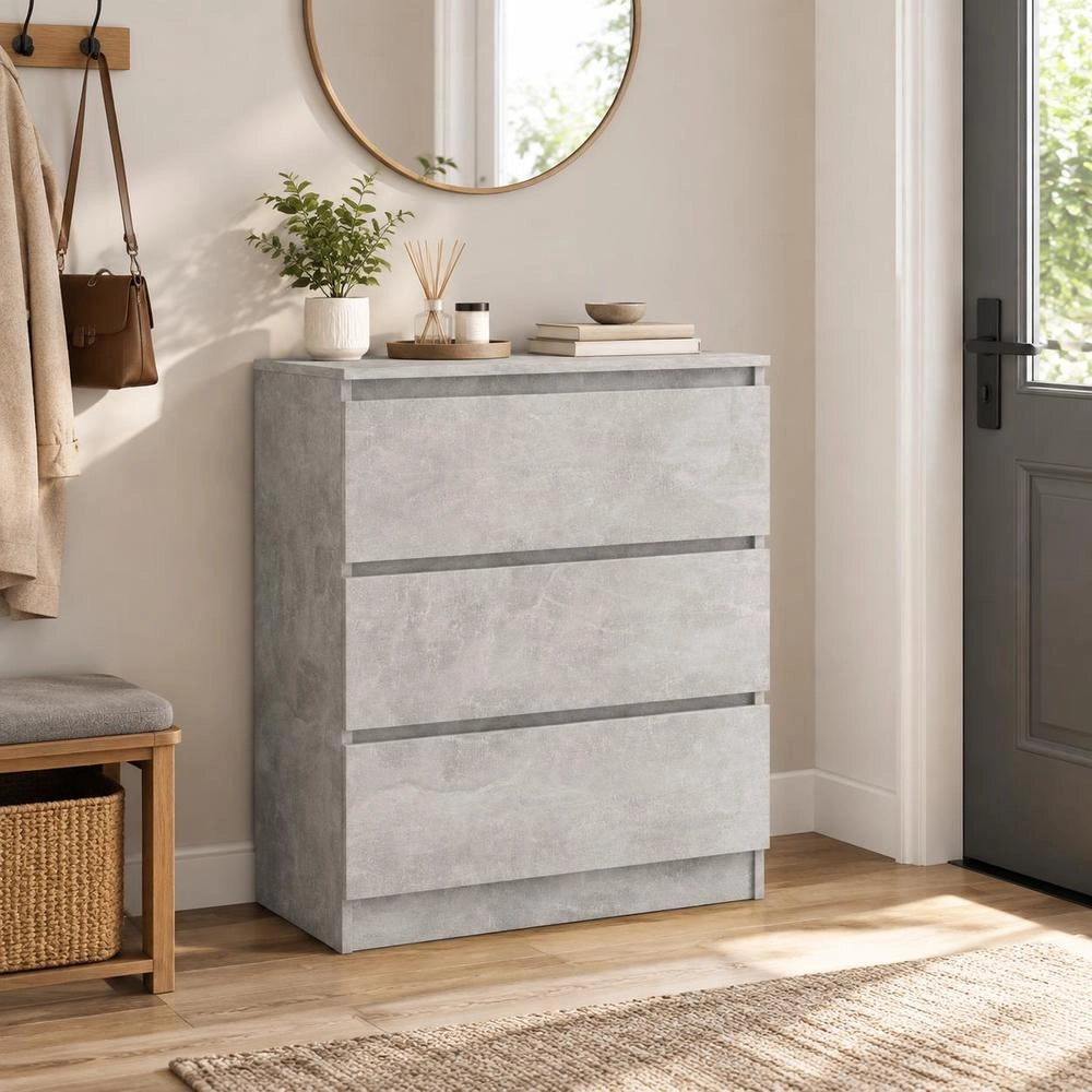 Sideboard Concrete Grey 60x35x76 Cm Wood Material