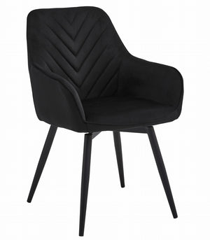 Sedia girevole in velluto VALORA NANA360 - Nero x 1