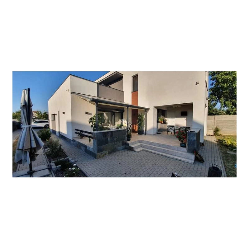 Tettoia addossata in alluminio 501x307 cm – Pergola con copertura in policarbonato 6 mm anti-UV – TT3050AL Foresta