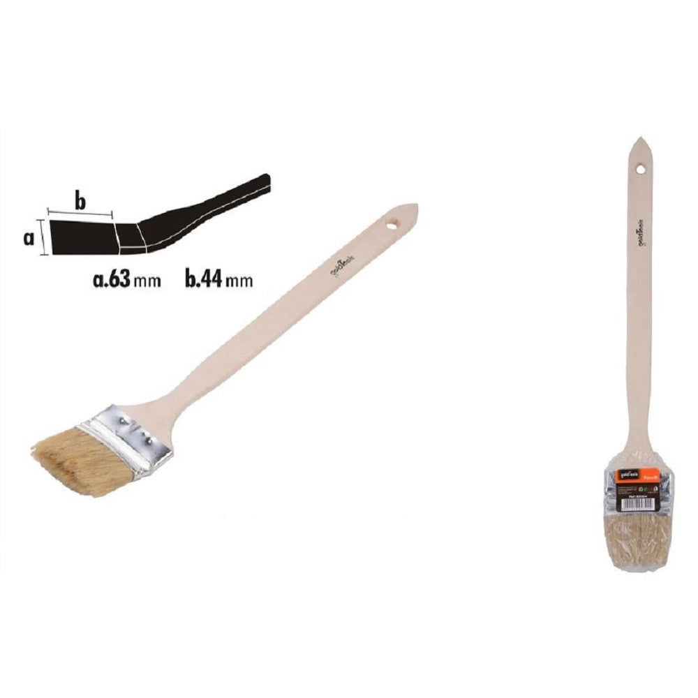 Trade Shop - Pennello Angolare Piatta Per Pittura Radiatori Termosifone 63mm Setole 44mm 90304 -