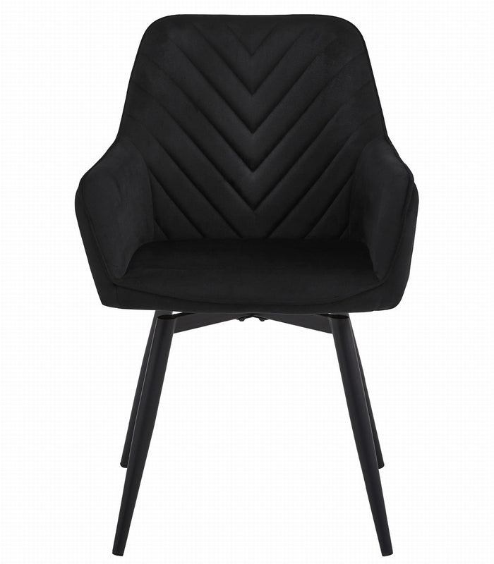 Sedia girevole in velluto VALORA NANA360 - Nero x 1