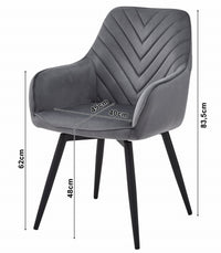 Sedia girevole in velluto VALORA NANA360 - Nero x 1