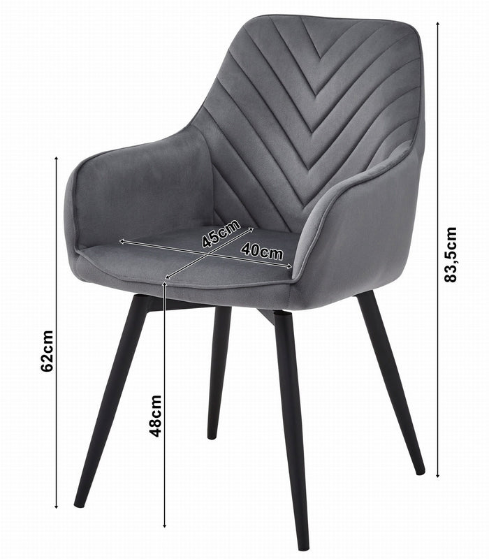 Sedia girevole in velluto VALORA NANA360 - Nero x 1