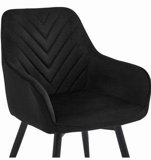 Sedia girevole in velluto VALORA NANA360 - Nero x 1