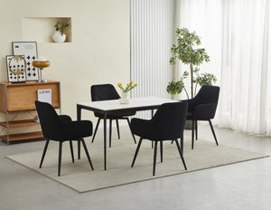 Sedia girevole in velluto VALORA NANA360 - Nero x 1