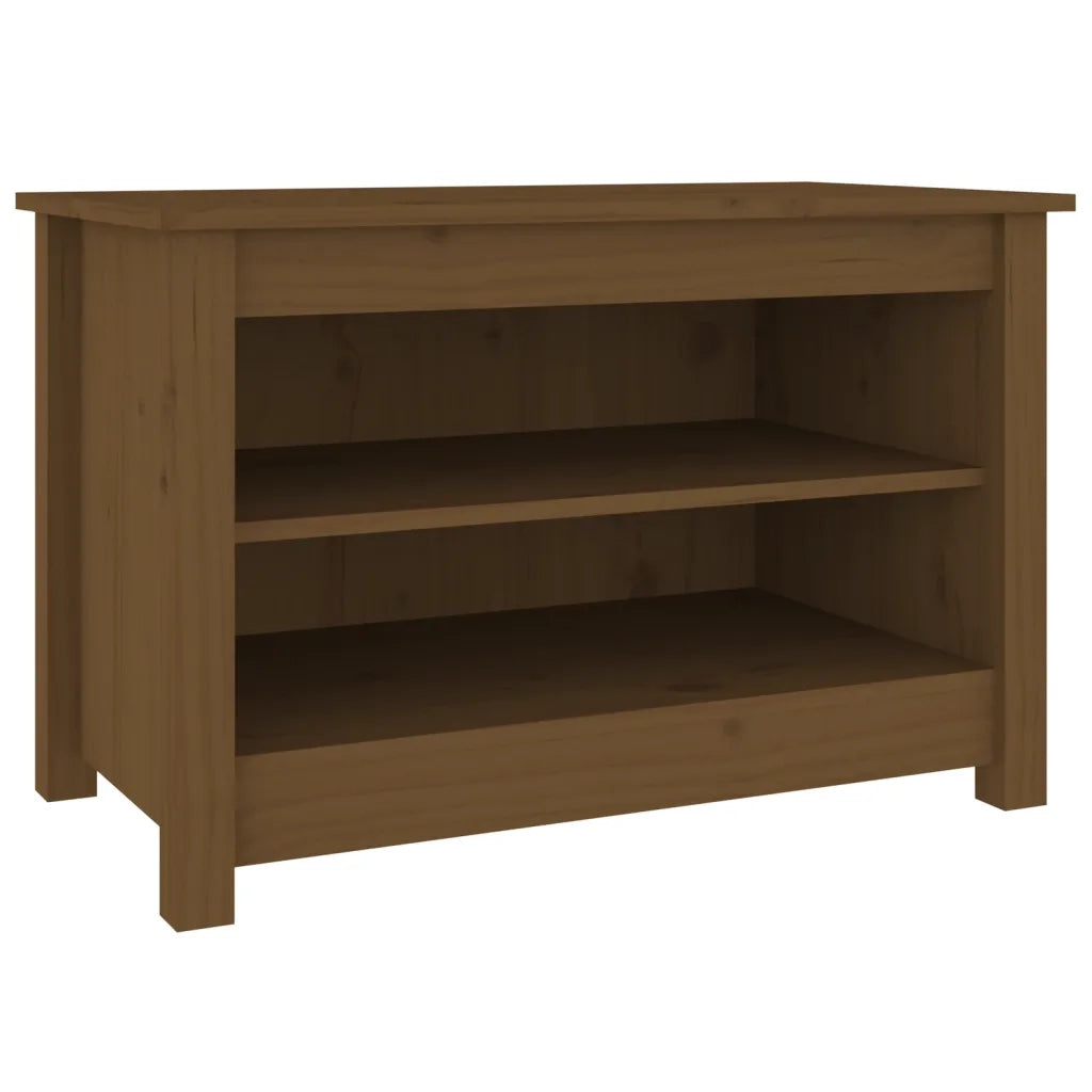 Scarpiera Ambrata 70x38x45,5 cm in Legno Massello di Pino 813772