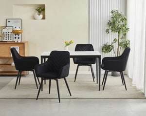 Sedia girevole in velluto VALORA NANA360 - Nero x 1