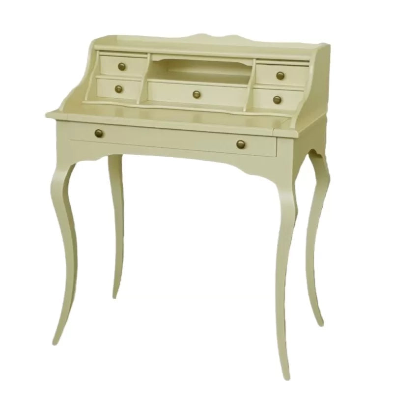 Scrivania classica 6 cassetti piano estraibile legno avorio 78x50x95 (3107) - Mobili 2G