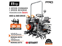 Motozappa Diesel Nakayama PRO MB9300 11HP 4WD/2WD Avviamento Elettrico