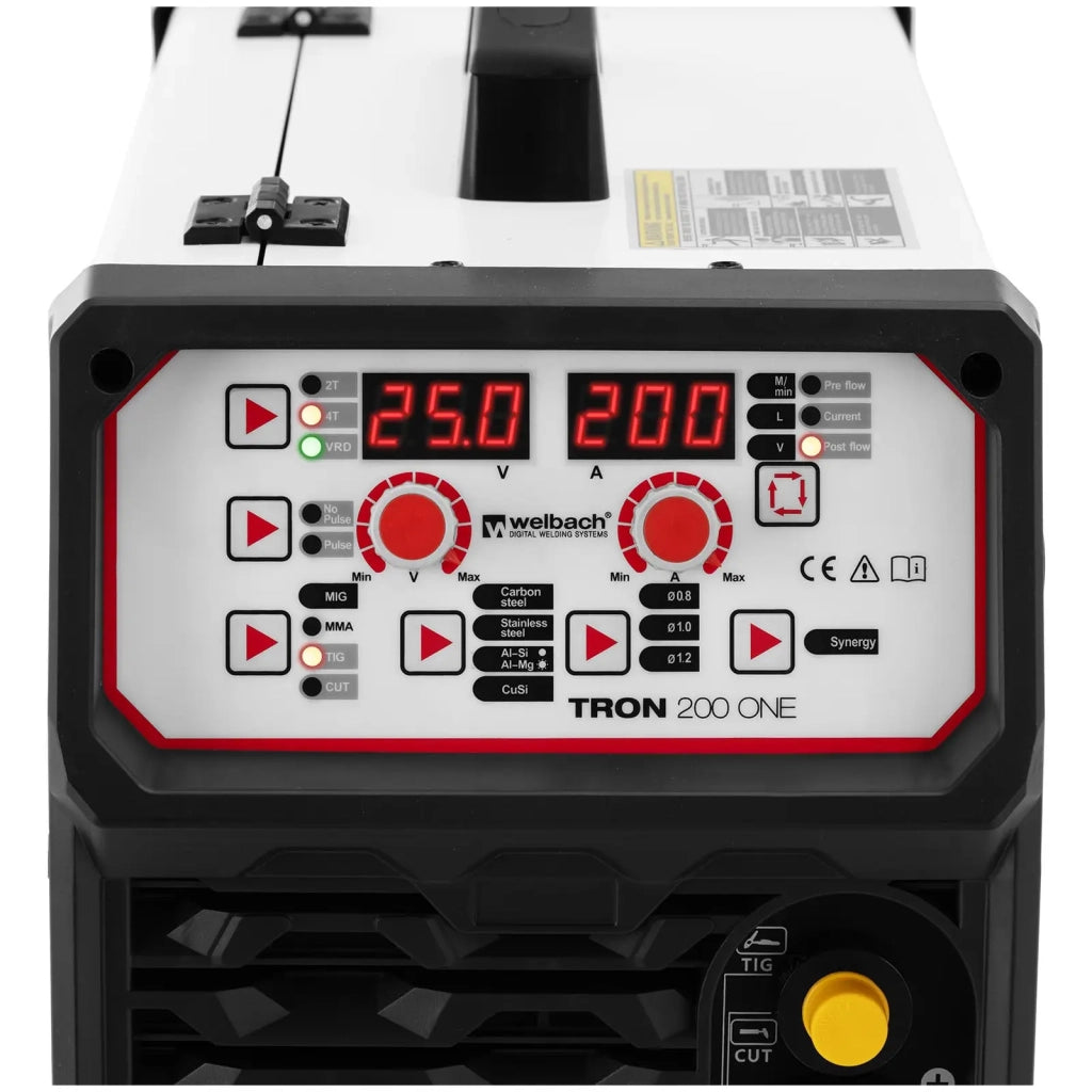 Saldatrice TIG multiprocesso 200A ciclo di lavoro 60% taglio 50A MIG/MAG 200A acciaio inossidabile alluminio acciaio al carbonio bianco 14_0009693