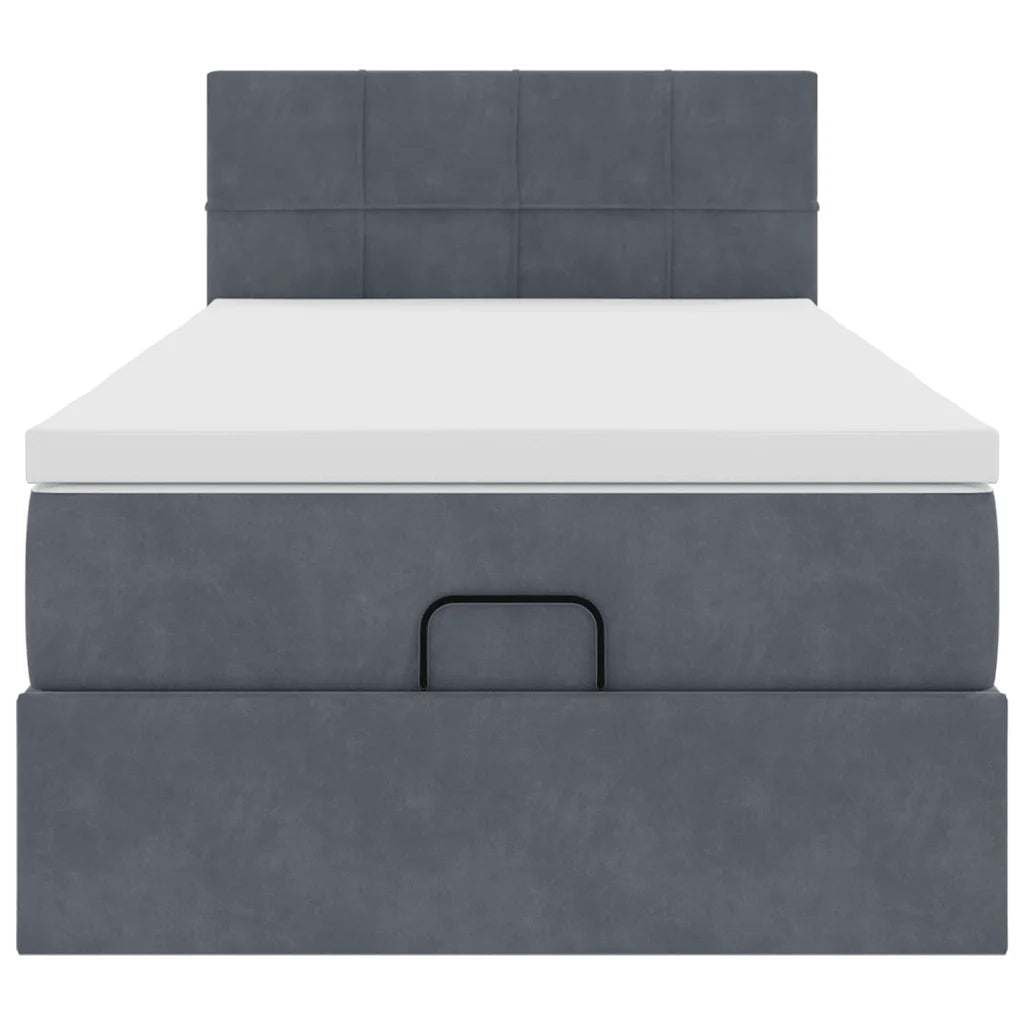 Struttura Letto Pouf con Materasso 180x200 cm in Velluto 3311736
