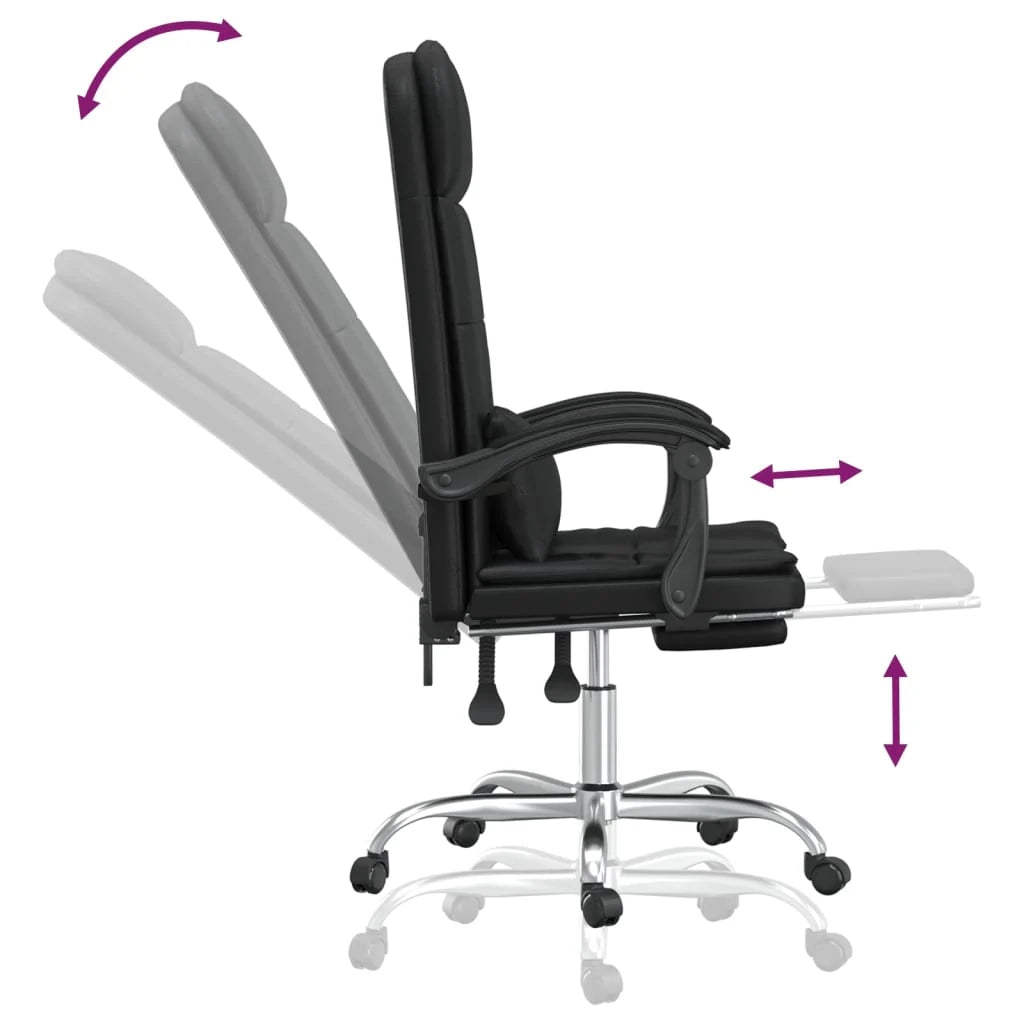 Poltrona massaggiante reclinabile per ufficio computer studio similpelle nera 02_0025417