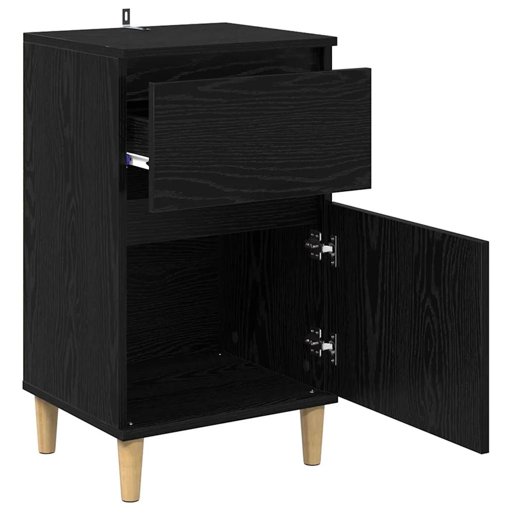 Armadio da Notte Rovere Nero 40 x 35 x 70 cm Legno multistrato