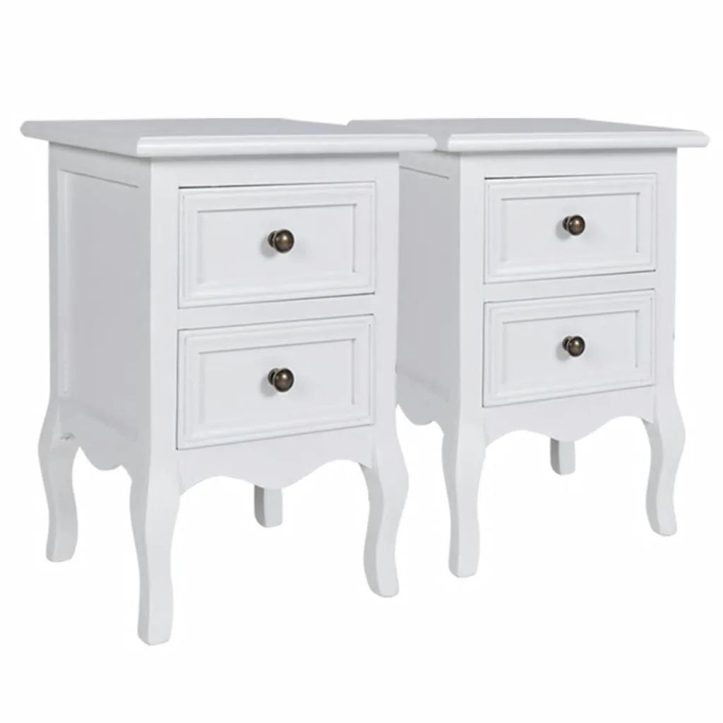 Comodino comodino cassettiera mobili per camera da letto 2 pezzi con 2 cassetti MDF bianco 1402190