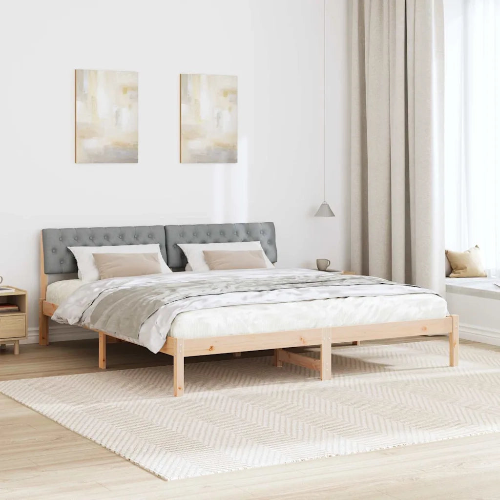Struttura del letto-Giroletto Marrone e grigio chiaro 180 x 200 cm 441601