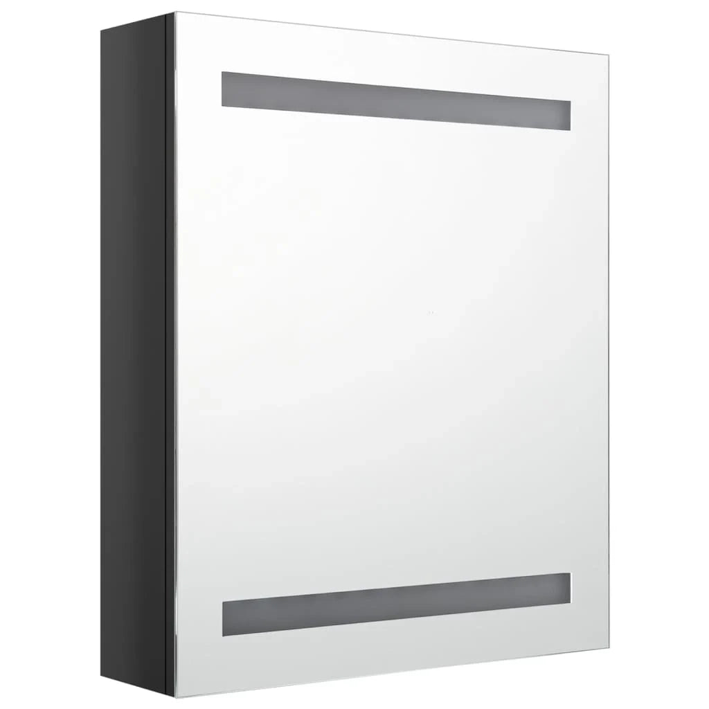 Mobile bagno con specchio LED 50x14x60 cm nero lucido 02_0006615