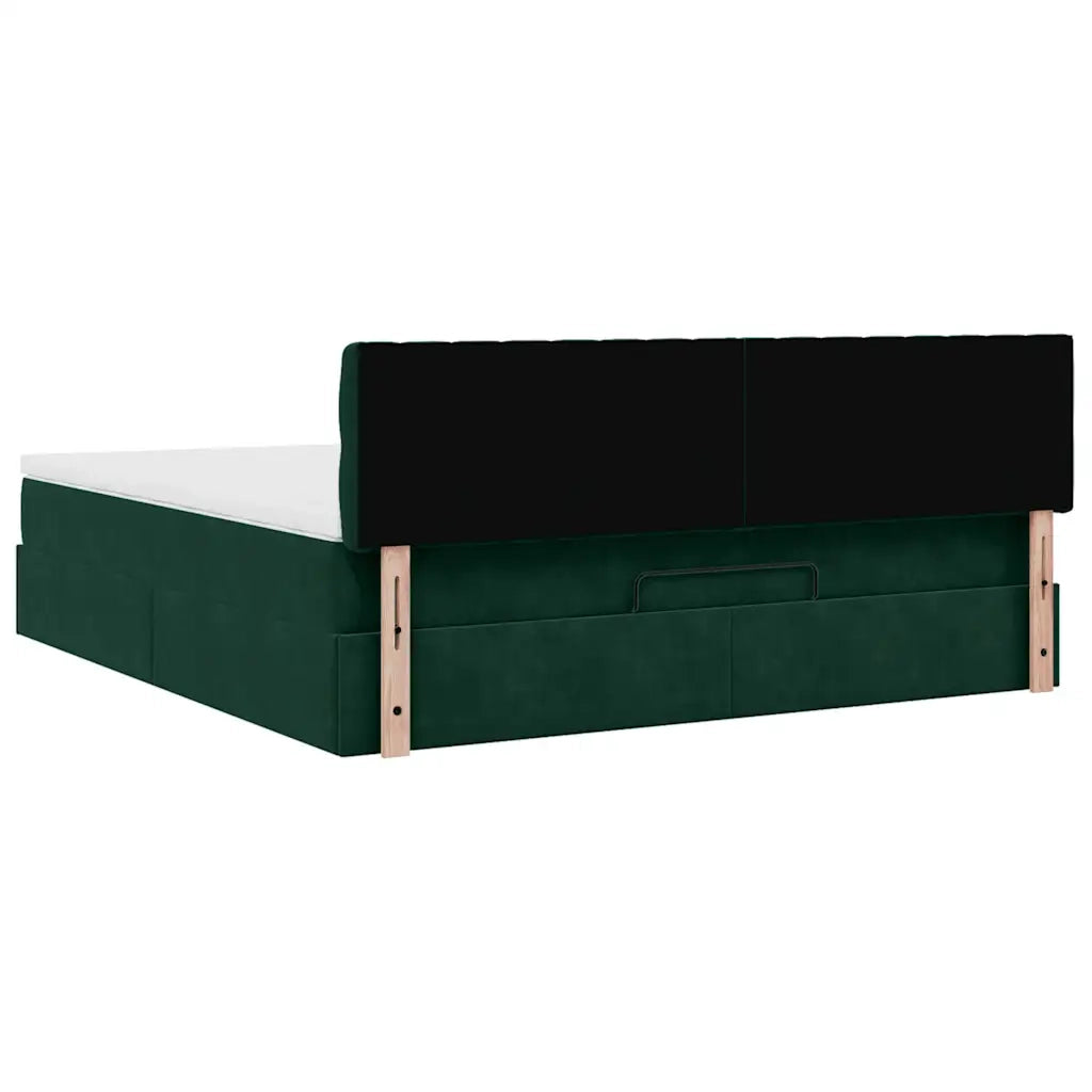 Struttura Letto Pouf con Materasso 160x200 cm in Velluto 3312707