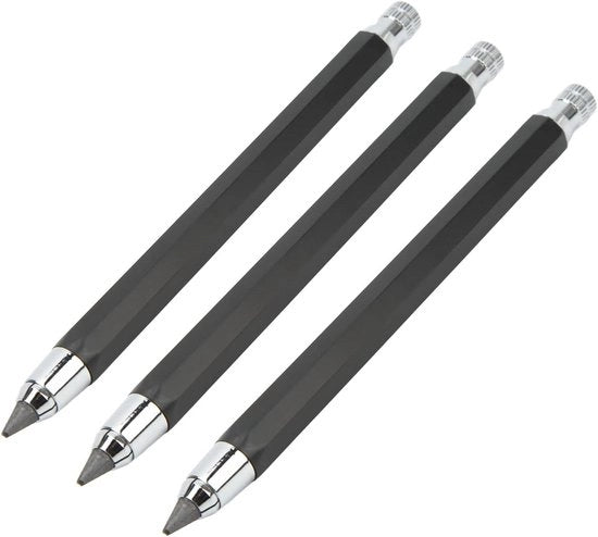 Pitture per segno per lavorazione del legno 3 pezzi con punterello - 5,6 mm - facile da utilizzare - portatile - nero -