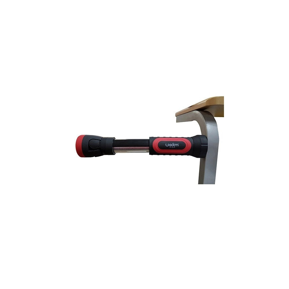 Trade Shop - Torcia Doppia Luce Led Con Base Magnetica Da Lavoro Ricaricabile Usb Dt-2018 -