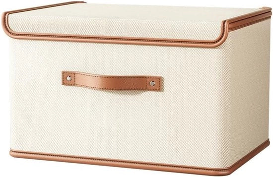 Cassa di stoccaggio - 1 pezzo - Contenitore di stoccaggio pieghevole per abbigliamento - con maniglie rinforzate - Adatto per camicie, giacche e coperte - Bianco - 37*27*26cm