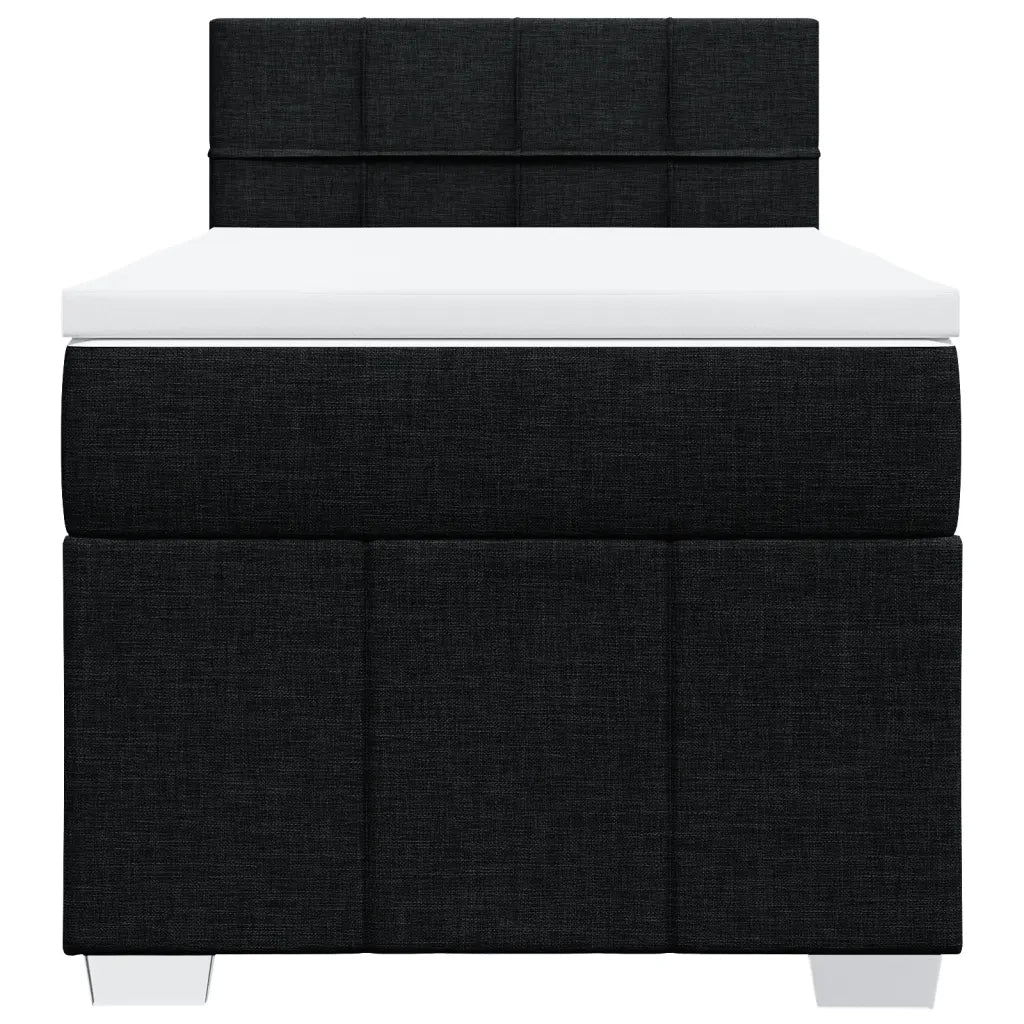 Giroletto a Molle con Materasso Nero 80x200 cm inTessuto