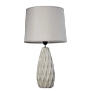 LAMPADA DA TAVOLO CON BASE IN CERAMICA 34X34X62.5 IN COLORE TORTORA