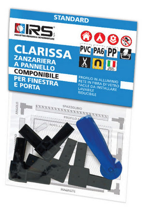 zanzariera irs clarissa bl 4 angoli + rotella cod:ferx.33141