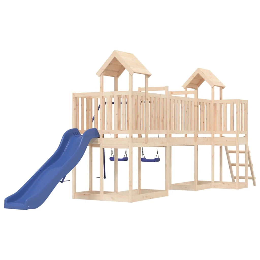 Altalene per parco giochi all'aperto scivolo altalene robuste giochi da giardino 356 x 589 x 214 cm legno di pino massiccio 02_0004808