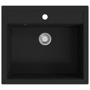Lavello da Cucina in Granito Vasca Singola Nero CFW8062316