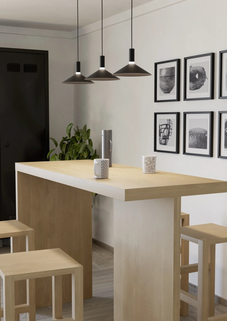 Lampadario Industrial Minimal Conomavilla-Z Acciaio Nero 3 Luci Led 7,5W 3000Lm
