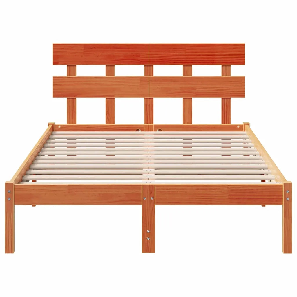 Struttura del letto Marrone 135 x 190 cm Legno massello di pino