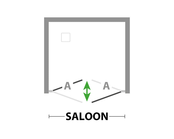 Cabina Doccia a Nicchia in Acrilico 2.2mm con Apertura Saloon Western - Misura: 90 x h185 (AdattabilitÃ  86-91cm)